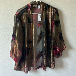 Chico's Silk Cardigans 3/4 Shirt size 8